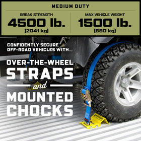 Erickson powder-coated wheel chock close-up highlighting corrosion resistance and durable finish