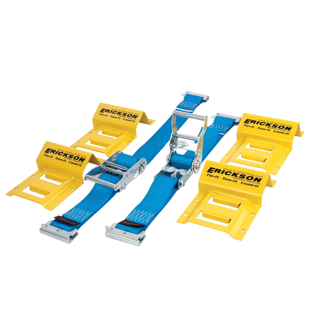 Erickson front packaging shot showing chock kit and included straps for easy identification and purchase