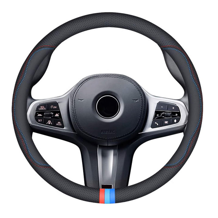 Erivis front view of steering wheel cover showing fit and premium finish
