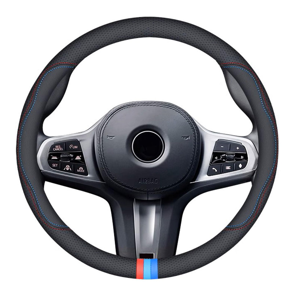 Erivis front view of steering wheel cover showing fit and premium finish