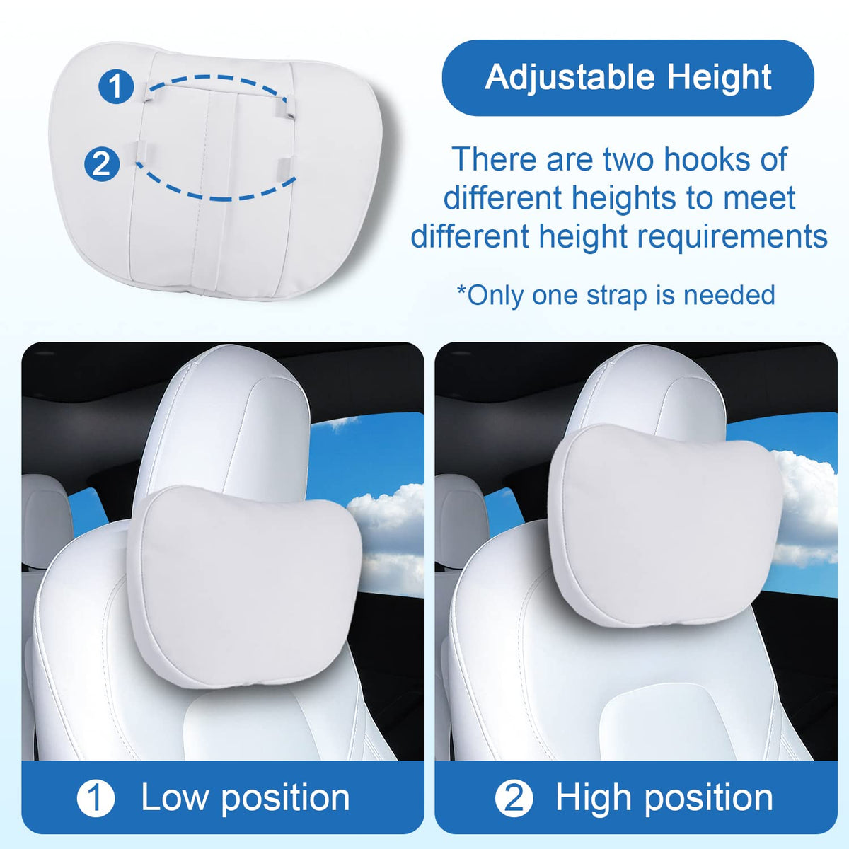 Erivis back view showing multiple hook heights for personalized positioning