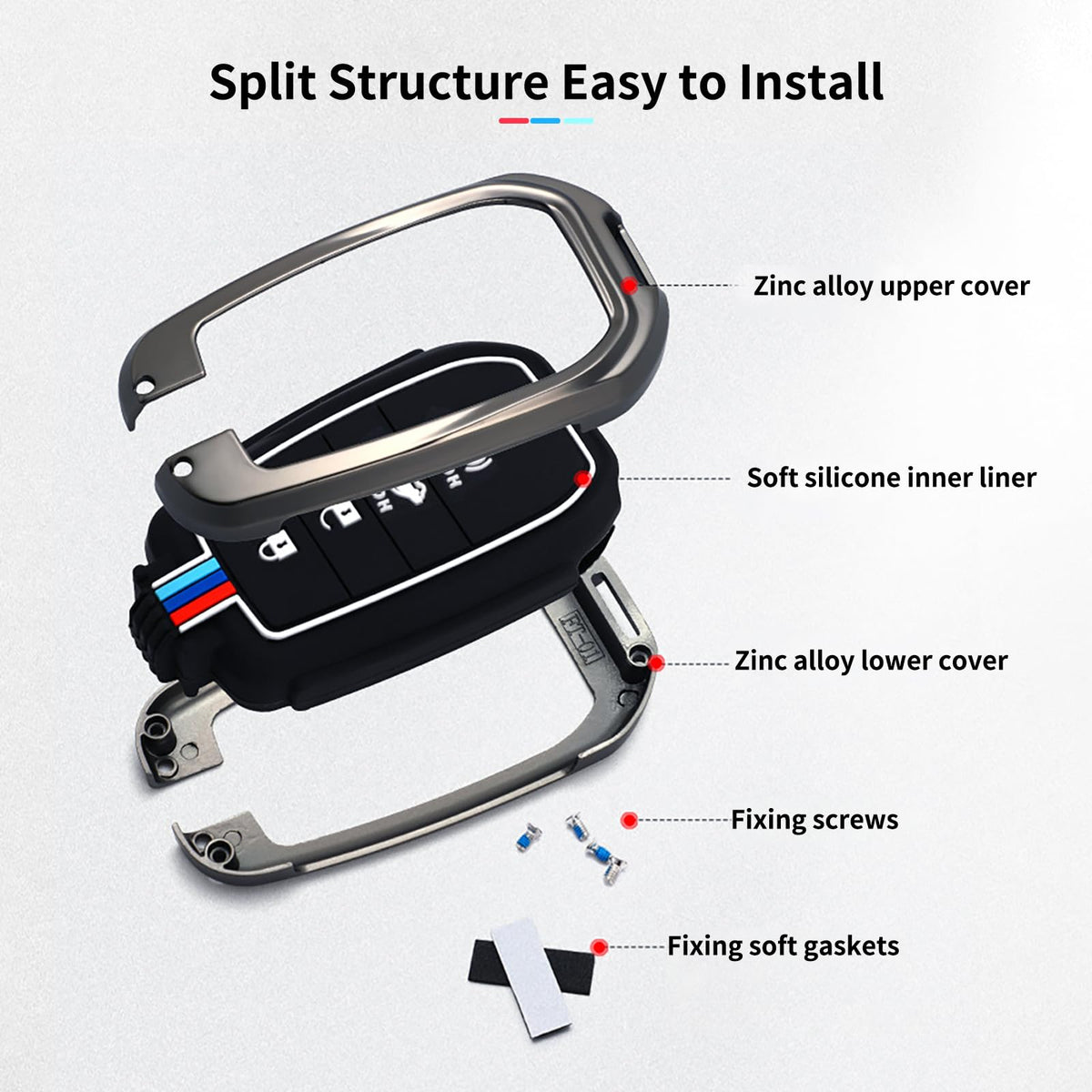 Erivis installed on Toyota key in hand demonstrating easy button access