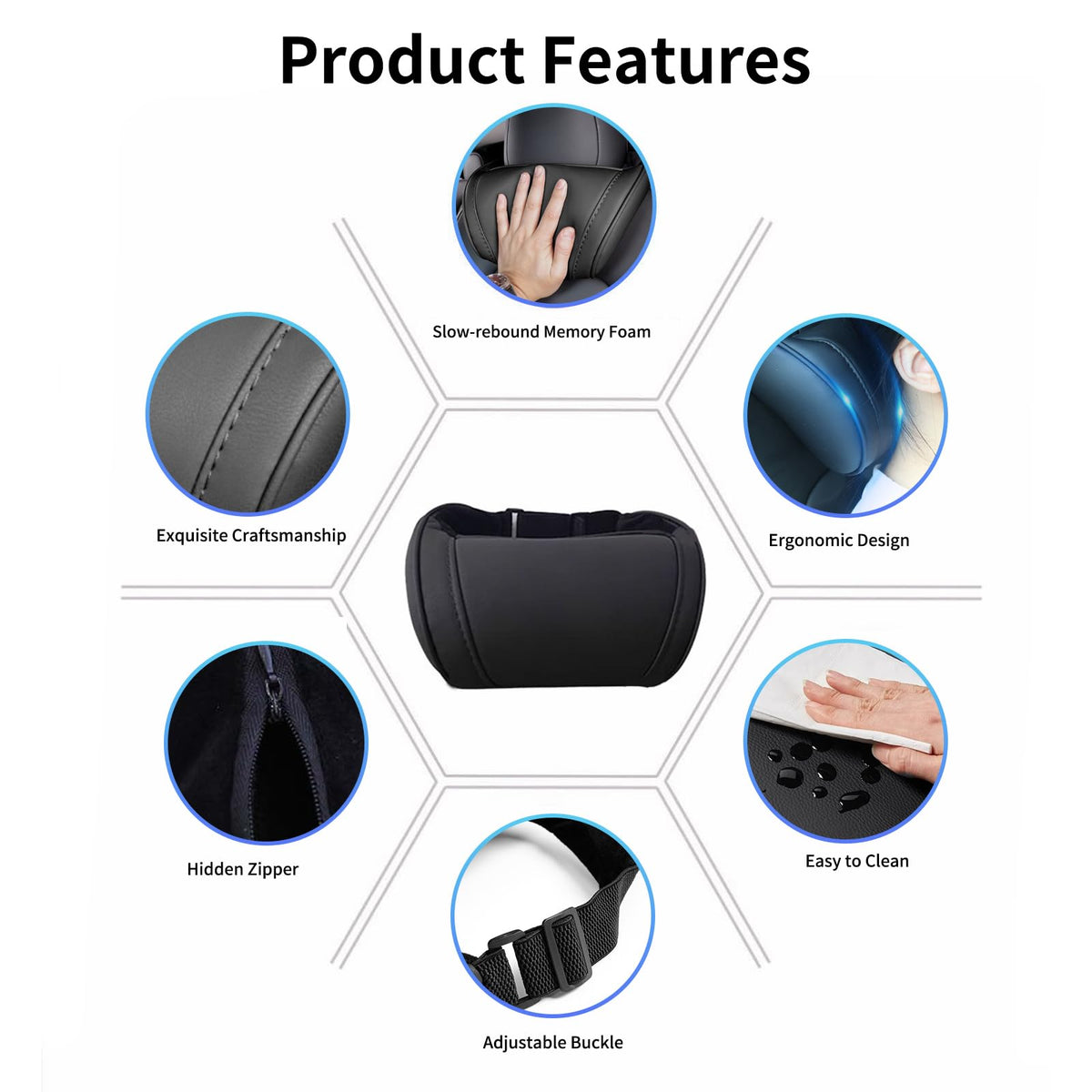 Erivis installed on a Tesla Model Y seat showing improved neck support