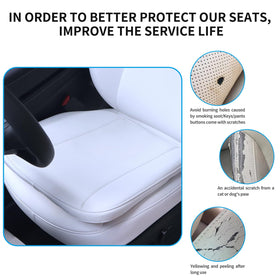 Erivis cushion in Tesla interior lifestyle scene showing preserved seats benefit