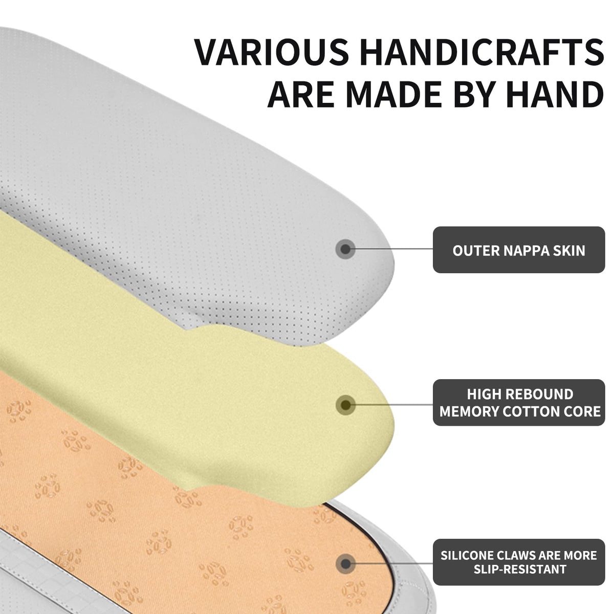 Erivis cushion beside ruler showing dimensions and accurate fit benefit