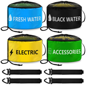 ERKOON front view of four-pack storage bags showing color coding and labels for fast selection