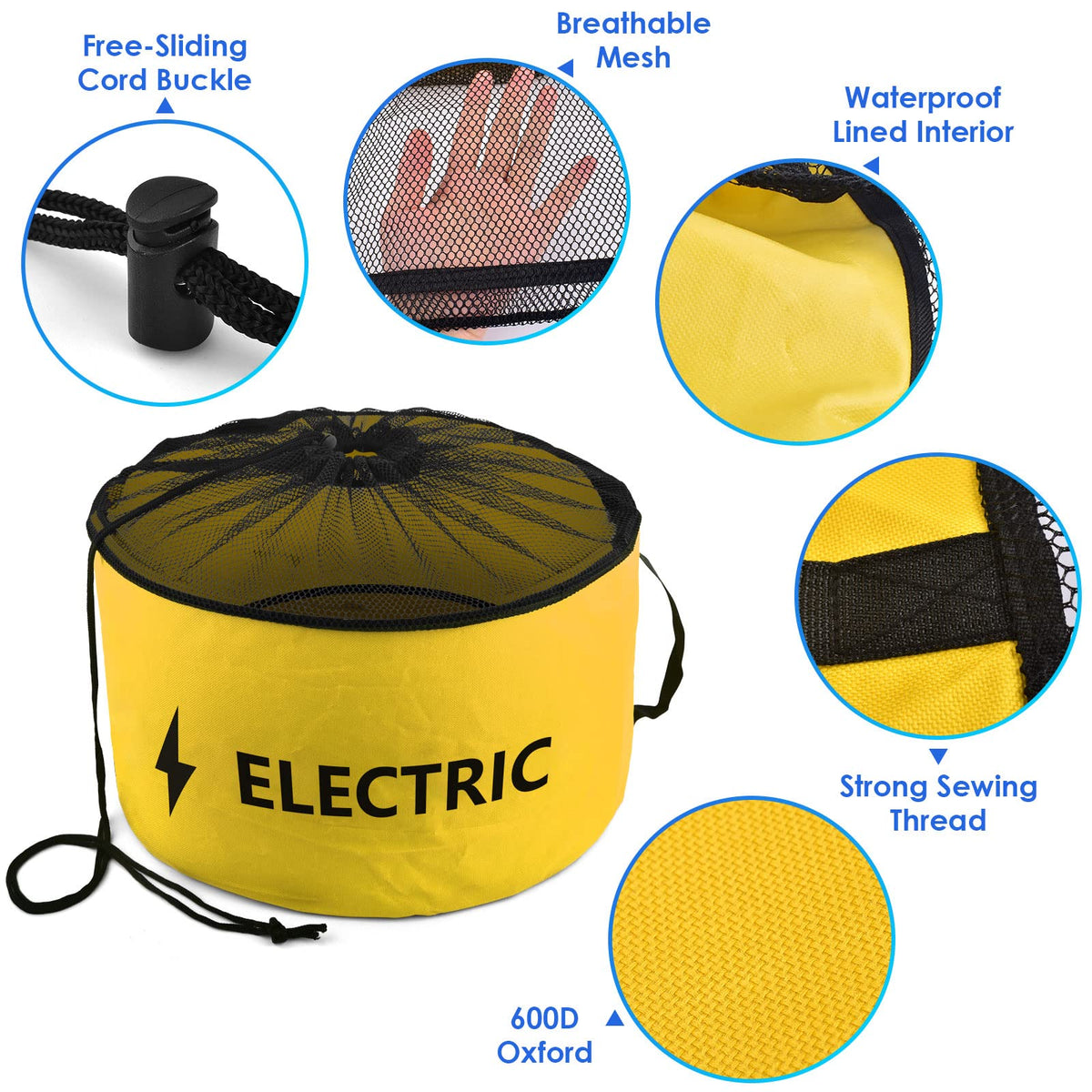 ERKOON storage straps displayed keeping hoses coiled and secure for travel