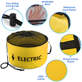 ERKOON storage straps displayed keeping hoses coiled and secure for travel