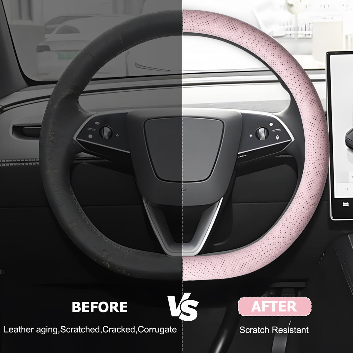ernica cover installed on steering wheel demonstrating improved control