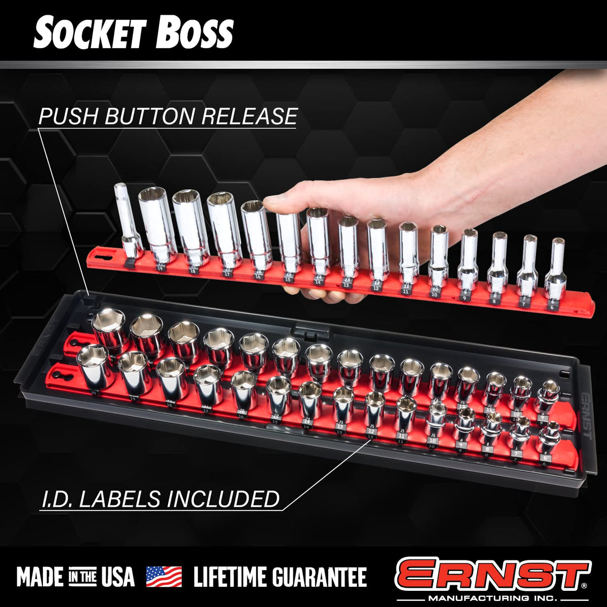 Ernst Manufacturing tray inside drawer illustrating space-saving organization benefit