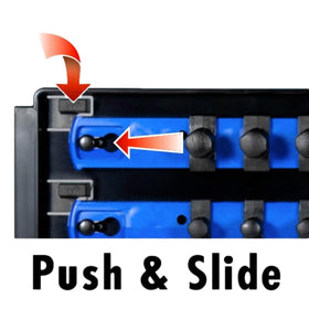 Ernst Manufacturing Socket Boss next to a ruler showing compact 19.75-inch length for drawer compatibility