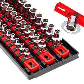 Ernst Manufacturing front view of full Socket Boss tray showing compact organized storage