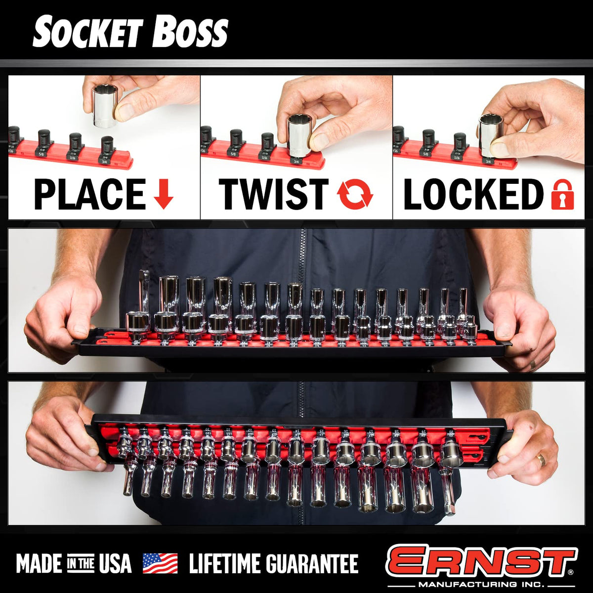 Ernst Manufacturing tray fitted in a tool drawer demonstrating space-saving organization