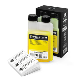 Errecom Brilliant bottle in hand for scale, compact 250 ml size helpful for technicians
