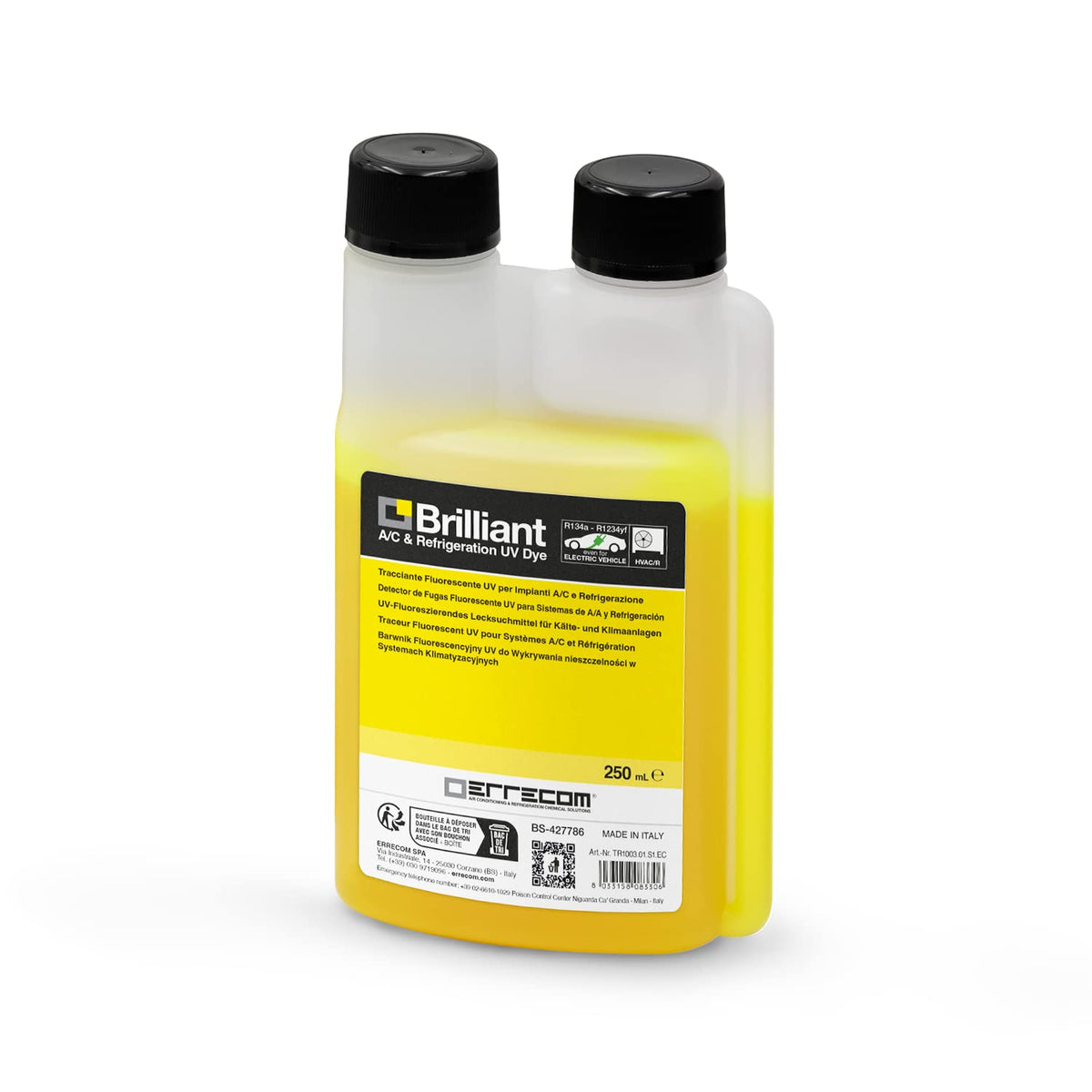 Errecom Brilliant front packaging showing bottle and label, brand visibility and quick identification
