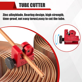 Esakoya tubing cutter closeup showing sharp blade for clean tube cuts