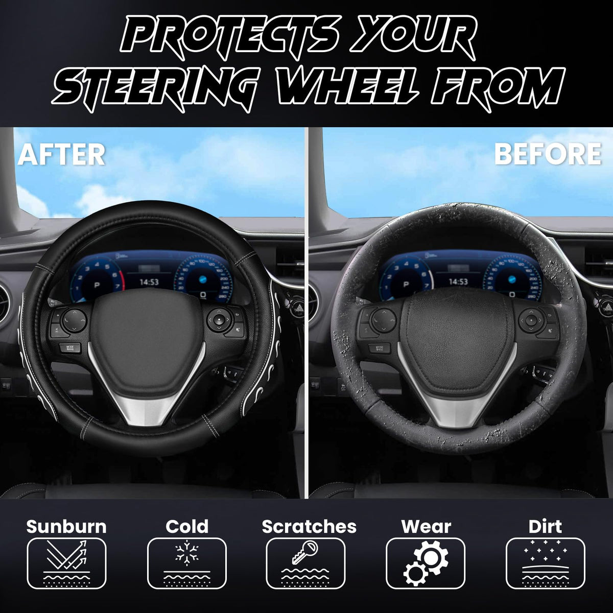 ESALFAUTO anti-slip silicone lining improving grip and driving control