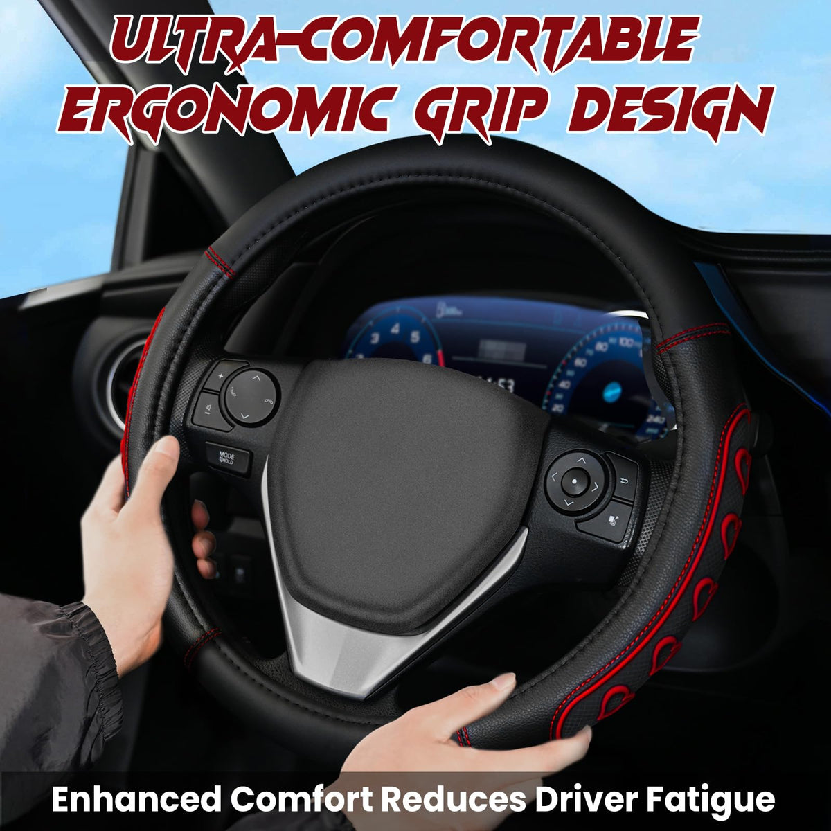 ESALFAUTO silicone non-slip lining detail providing secure steering control