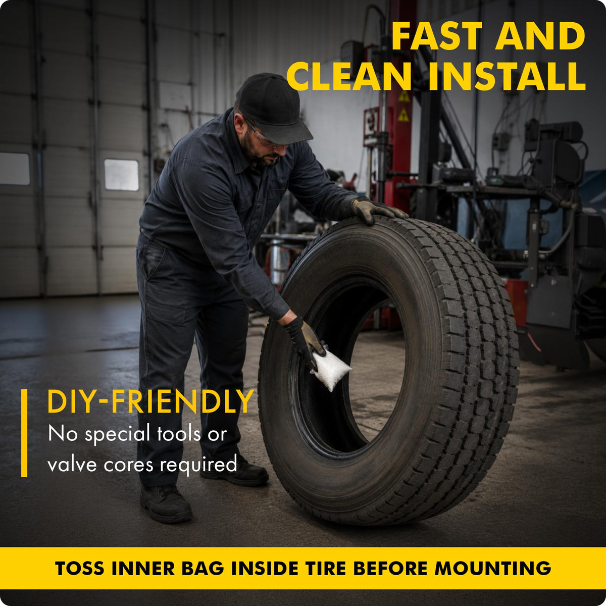 ESCO installed beads inside tire cross-section reducing vibration and wear