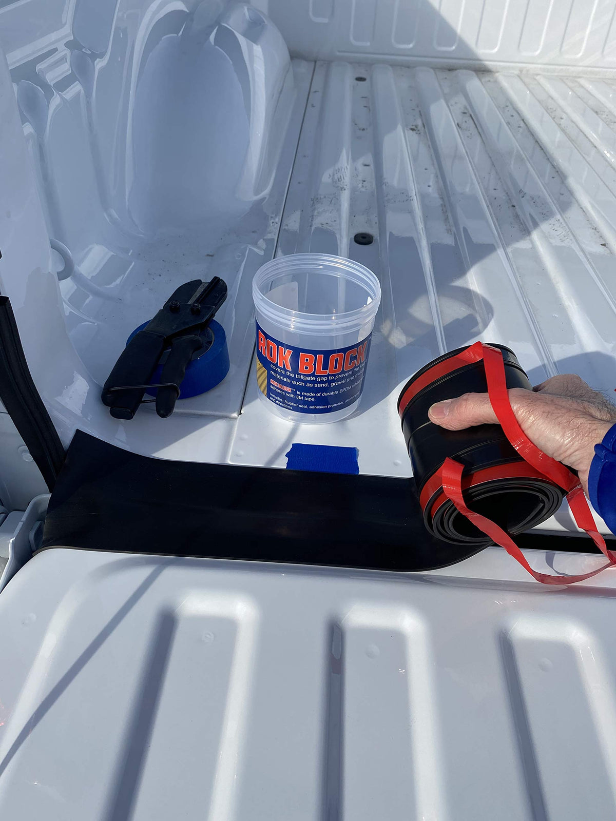 ESI ROK BLOCK lifestyle scene in truck bed reducing clean-up time
