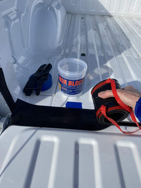 ESI ROK BLOCK lifestyle scene in truck bed reducing clean-up time