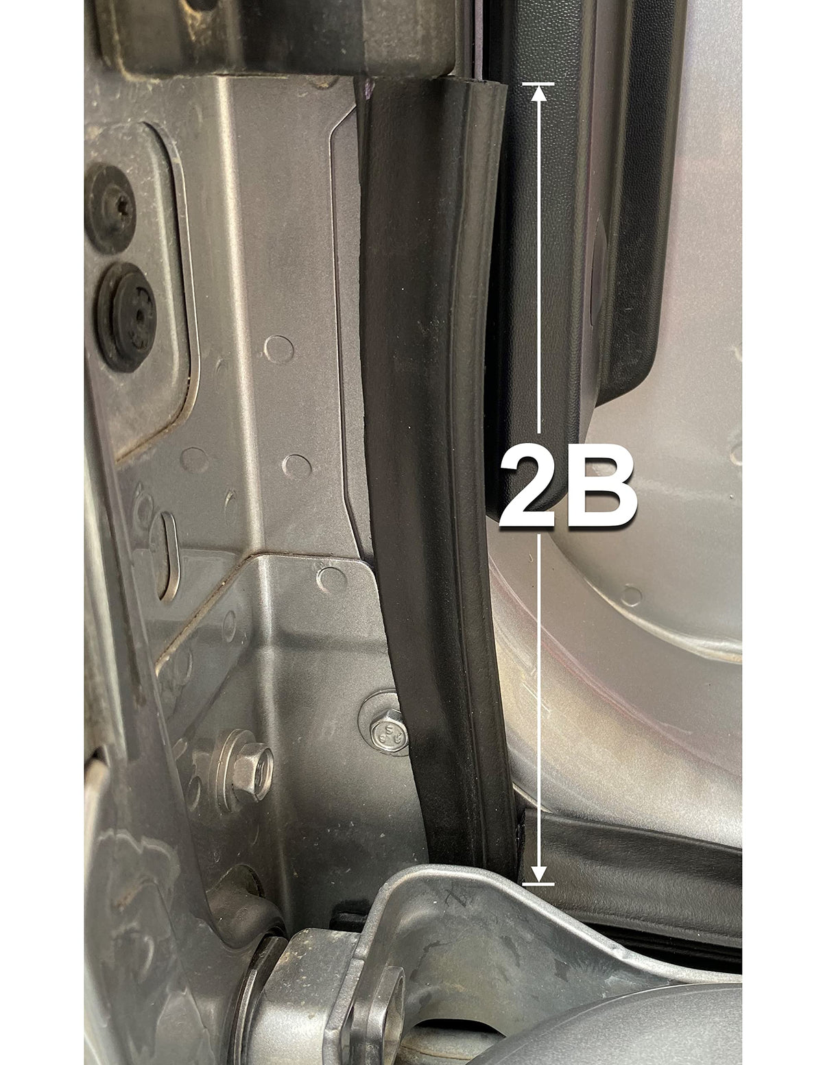ESI bottom view showing seal compressed against tailgate to block water and dust