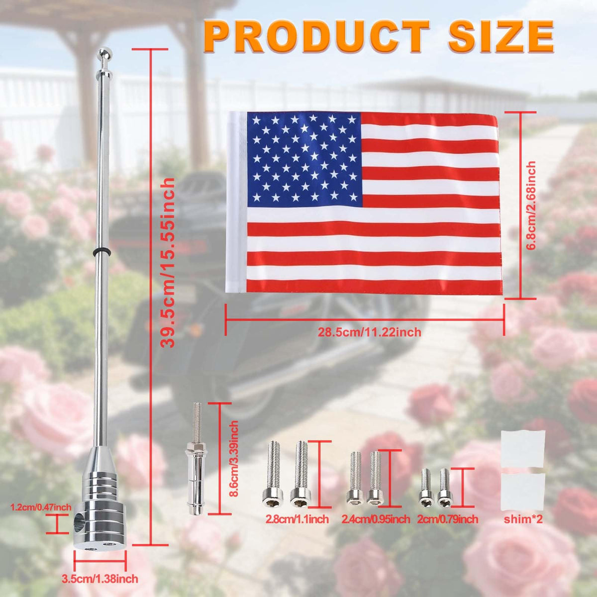 Espear close-up of double-sided 6x10" flag showing vibrant visibility