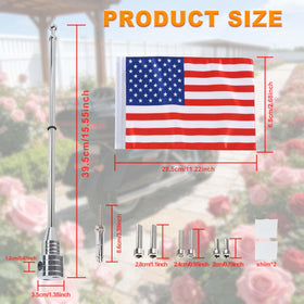 Espear close-up of double-sided 6x10" flag showing vibrant visibility