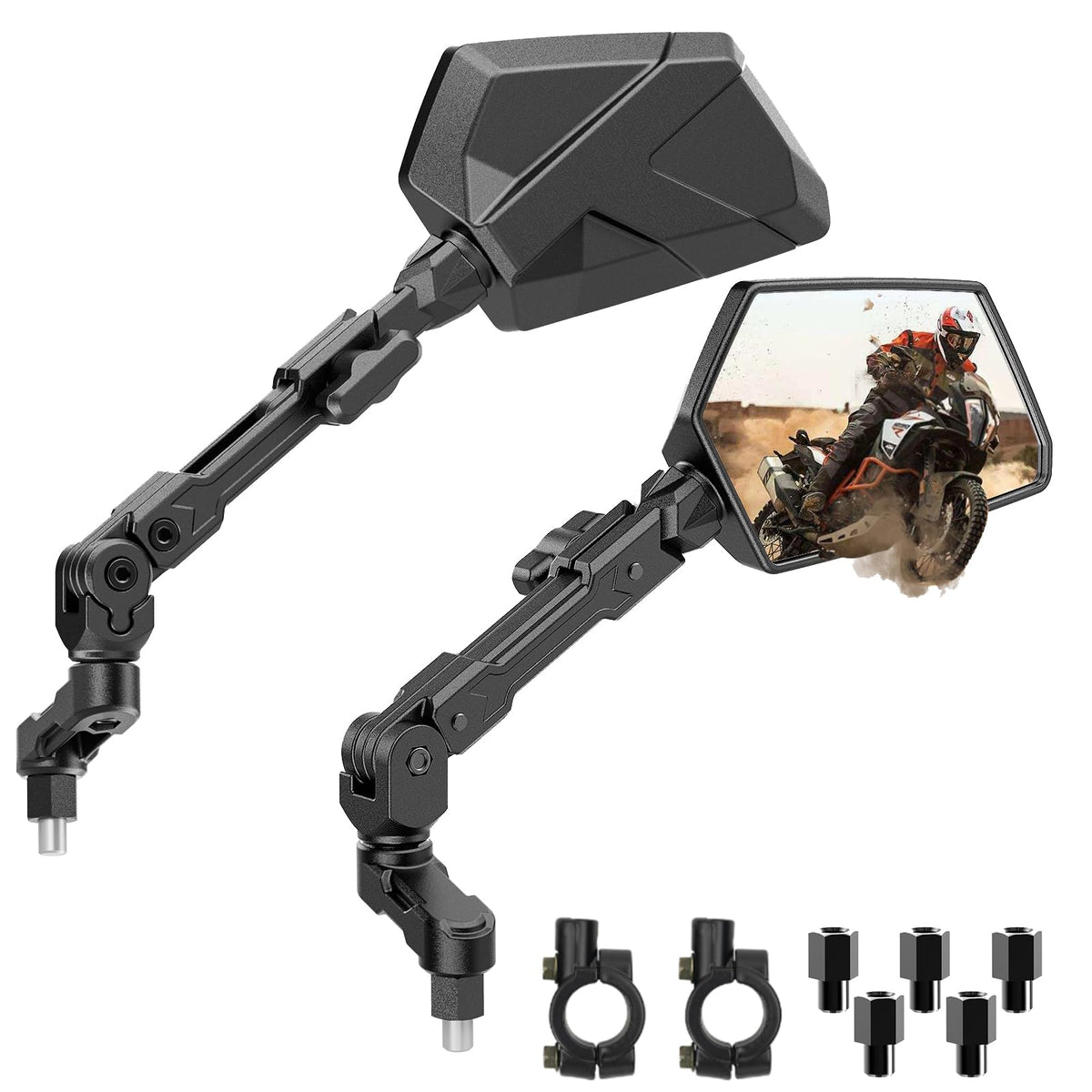Esploratori front-mounted mirror showing clear rear view benefit