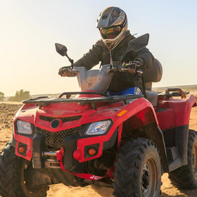 Esploratori mirror on motorcycle in action illustrating durability benefit