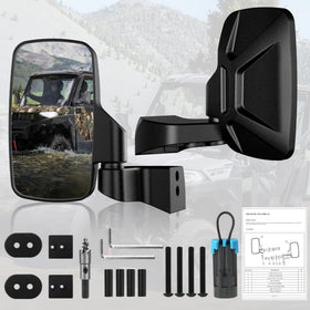 Esploratori mirror housing and hinge detail for rugged durability