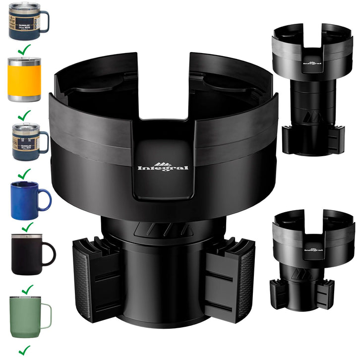 ESSENTIALLY ENGINEERED front packaging showing compact black mug integrator and benefits