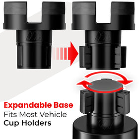 ESSENTIALLY ENGINEERED installed in car holding a YETI Rambler firmly during drive