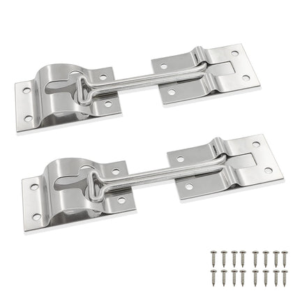 ESUDNT front view of two 4-inch stainless latches showing durable finish and kit