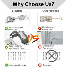 ESUDNT latch mounted on RV door holding it open providing secure convenience