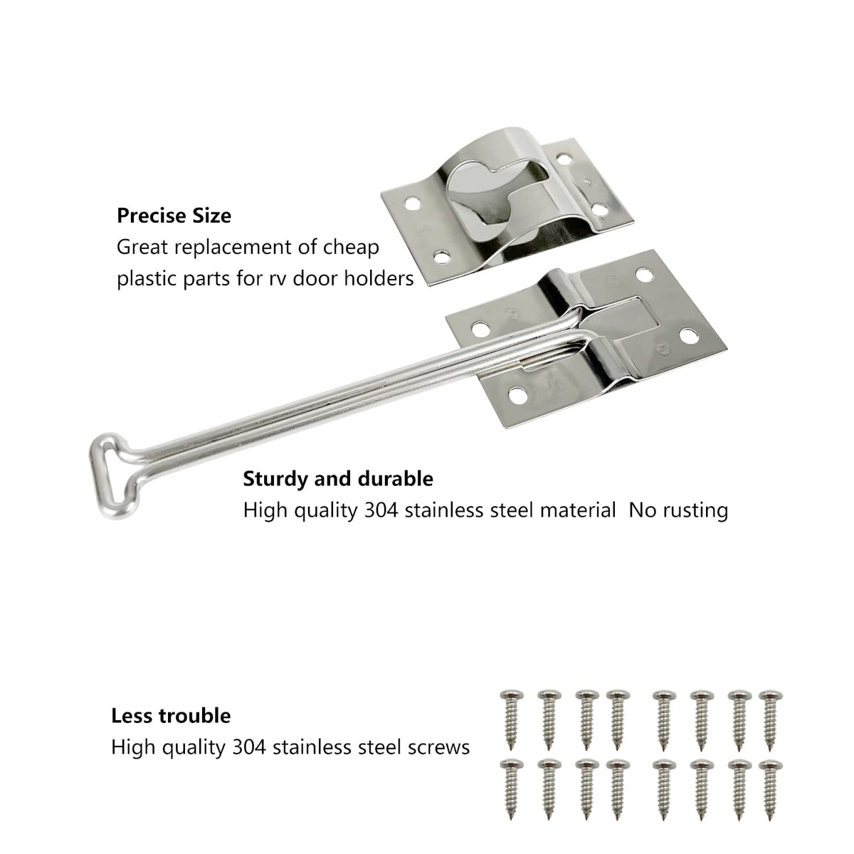 ESUDNT mounted latch holding a trailer door open demonstrating reliable function