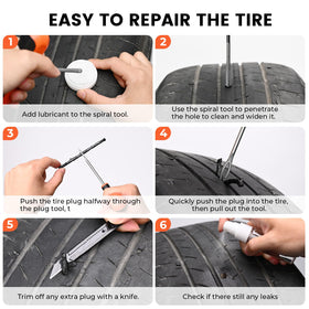 ETENWOLF demonstration of plug insertion to reseal a tubeless tire quickly