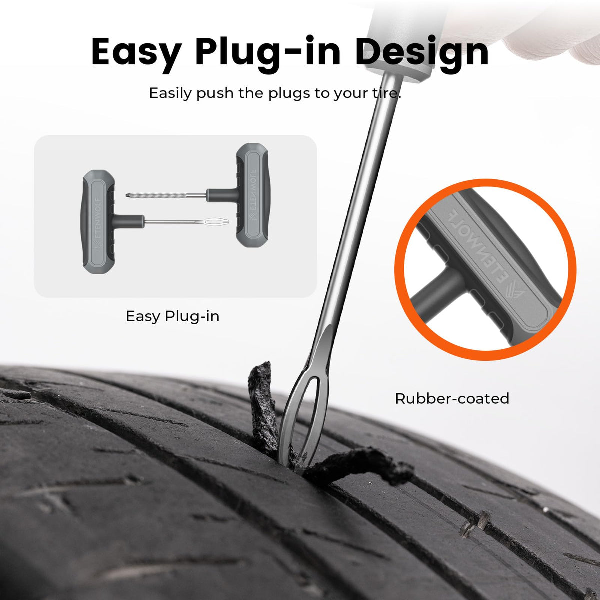 ETENWOLF tire plugs and size comparison for matching puncture diameter