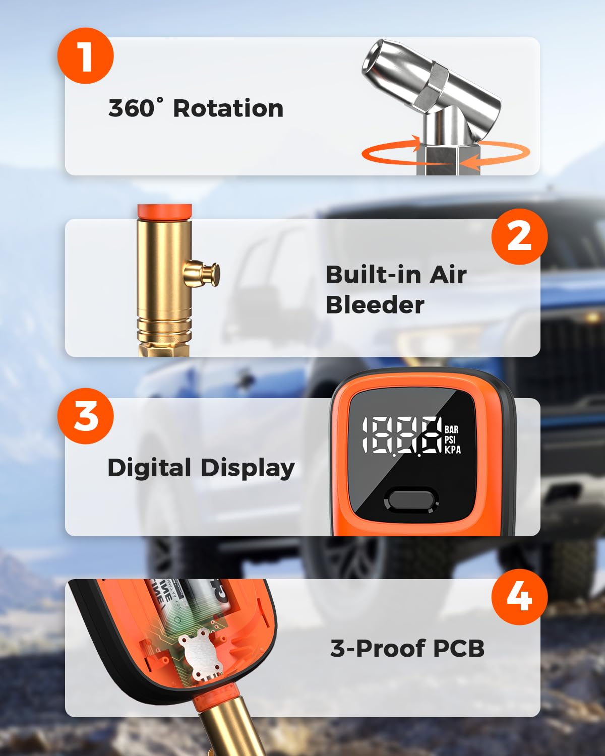 ETENWOLF T600 digital display showing a locked pressure reading for clear visibility