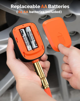 ETENWOLF T600 next to a ruler illustrating scale and 250 PSI measurement range