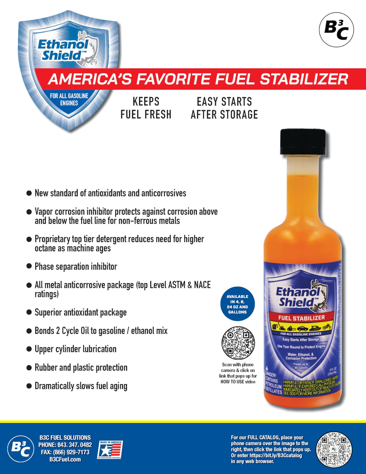 Ethanol Shield being poured into a funnel to treat gasoline quickly and accurately