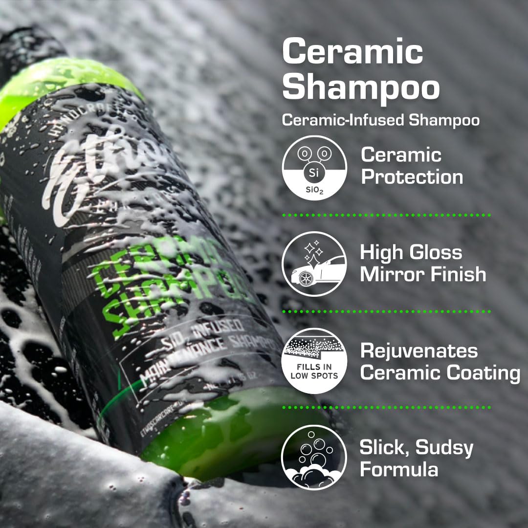 Ethos Handcrafted Car Care foam close-up demonstrating rich suds and lubrication