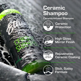 Ethos Handcrafted Car Care foam close-up demonstrating rich suds and lubrication