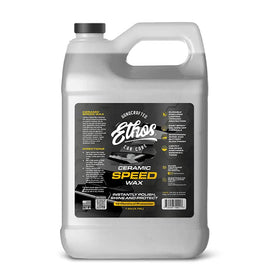Ethos Handcrafted Car Care bottle front view showing sleek packaging and product benefit