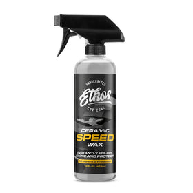 Ethos Handcrafted Car Care front label of ceramic spray showing product name and bottle