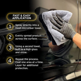 Ethos being wiped with microfiber towel for streak-free shine and smooth finish