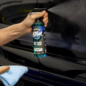 Ethos Handcrafted Car Care Detox blue-to-green color shift indicating cleaning action
