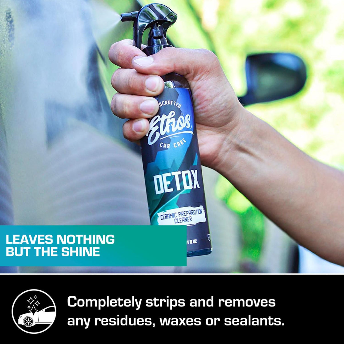 Ethos Handcrafted Car Care Detox being used to panel-wipe paint for better bonding