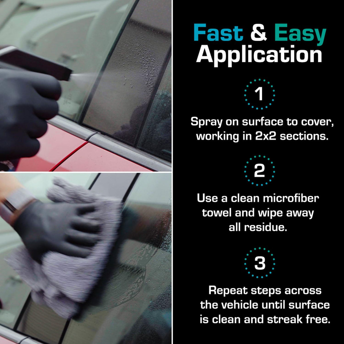 Ethos Handcrafted Car Care Detox cleaning auto glass leaving streak-free clarity