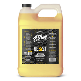 Ethos Handcrafted Car Care gallon front view showing product and size, ideal for coverage
